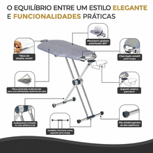 Carregar imagem no visualizador da galeria, Tábua de Engomar 360° Giratória com Dupla Face e Altura Ajustável
