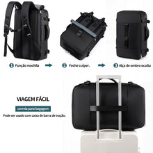 Carregar imagem no visualizador da galeria, Mochila Viagem 60L Impermeável Multifuncional com Carregador e Compartimento Sapatos
