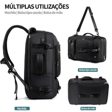 Carregar imagem no visualizador da galeria, Mochila Viagem 60L Impermeável Multifuncional com Carregador e Compartimento Sapatos
