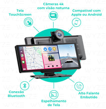 Carregar imagem no visualizador da galeria, WyzeAuto - Multimídia portátil com Câmera Frontal + BRINDE Câmera de Ré
