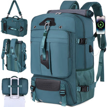 Carregar imagem no visualizador da galeria, Mochila Viagem 60L Impermeável Multifuncional com Carregador e Compartimento Sapatos
