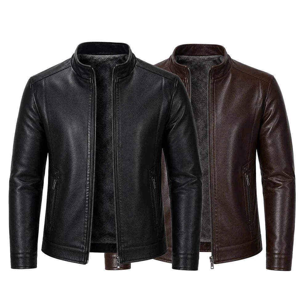 [LEVE 2 PAGUE 1] Jaqueta Masculina Vossler em Couro Legítimo Premium +BRINDES: Relógio, Cinto e Carteira