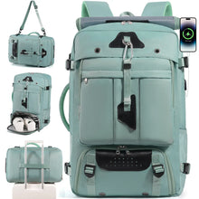 Carregar imagem no visualizador da galeria, Mochila Viagem 60L Impermeável Multifuncional com Carregador e Compartimento Sapatos

